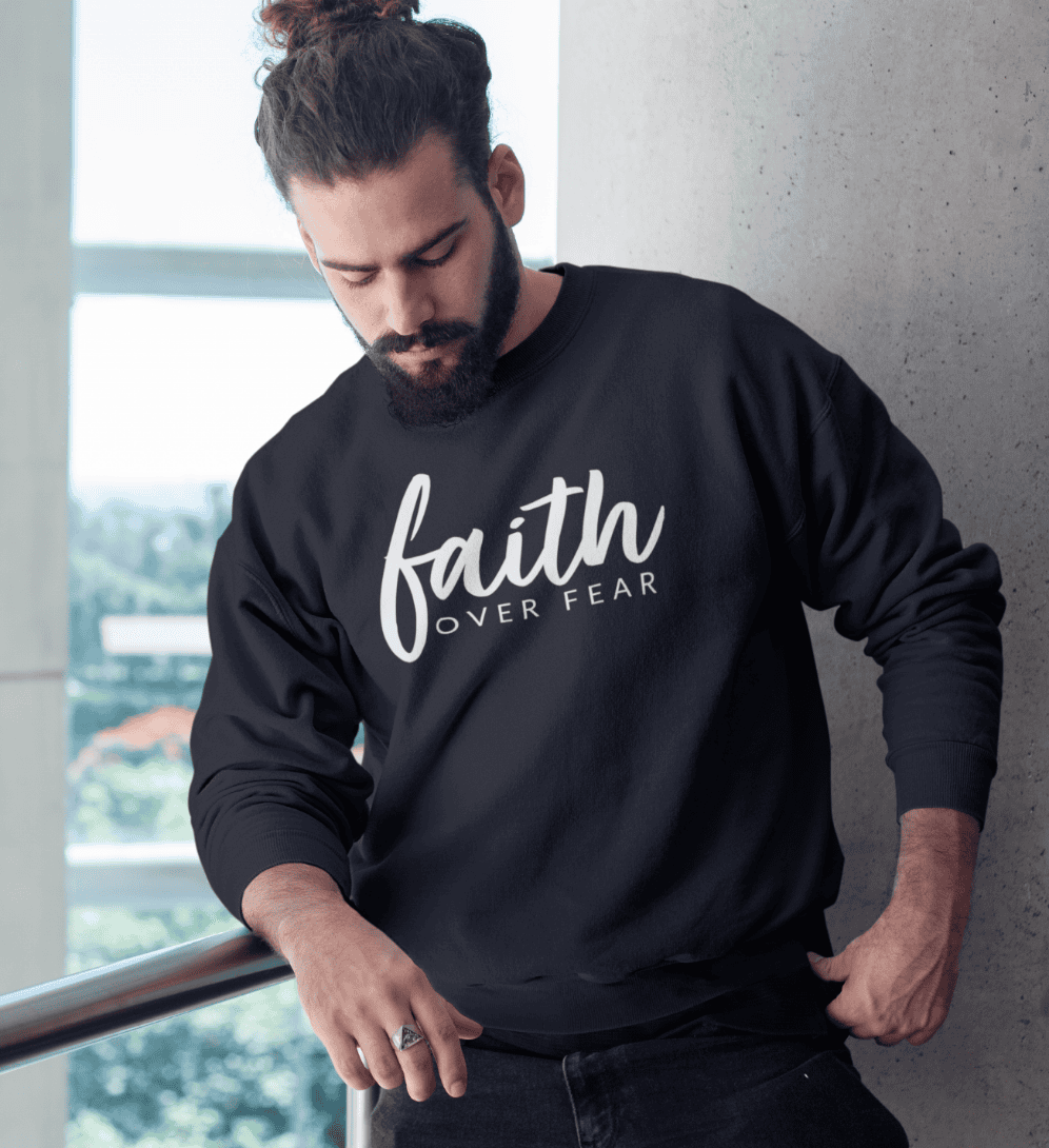 Faith Over Fear CREWNECK SWEATSHIRT (UNISEX) It Clothing Wear LLC