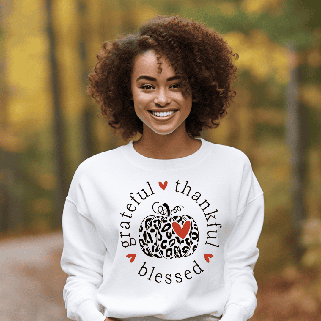 Grateful Thankful Blessed Fall Crewneck Sweatshirt (UNISEX) It Clothing Wear LLC