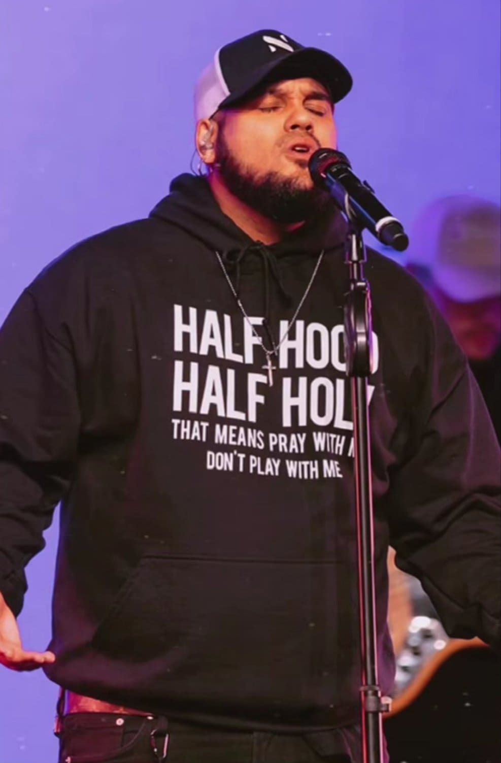 Half Hood Half Holy That Means Pray With Me Don't Play With Me Hoodie (Unisex) It Clothing Wear LLC