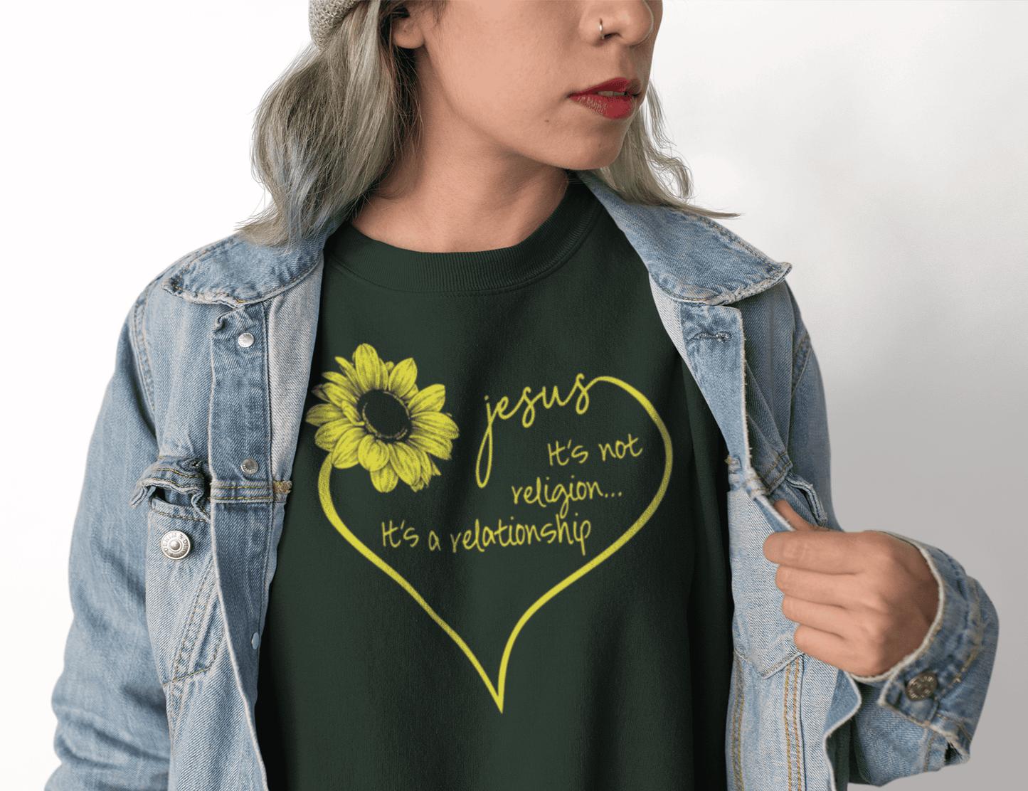 Jesus Its not a Religion... its a Relationship Crewneck Sweatshirt (Unisex) It Clothing Wear LLC