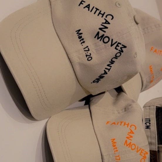 Unisex Faith Can Move Mountains. Hat (Tan/Black) It Clothing Wear LLC