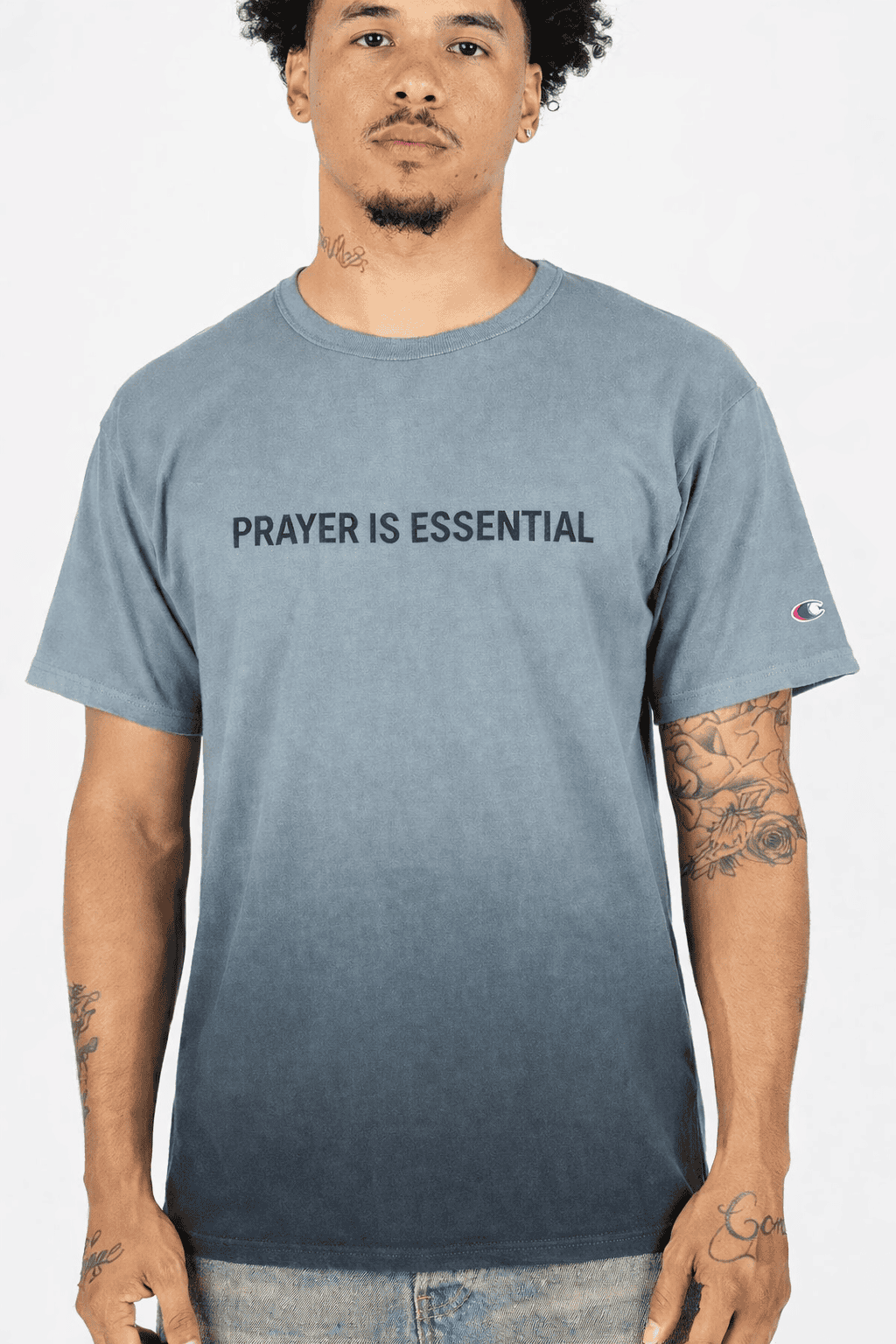 Prayer Is Essential – Champion® Ombre Tee