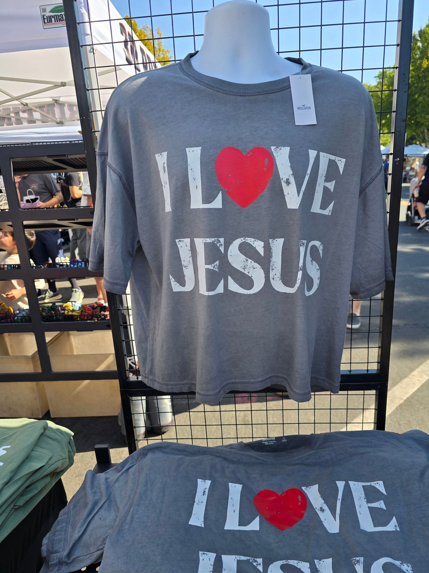 I Love Jesus Baggy/Boxy Unisex Crop Top Tee