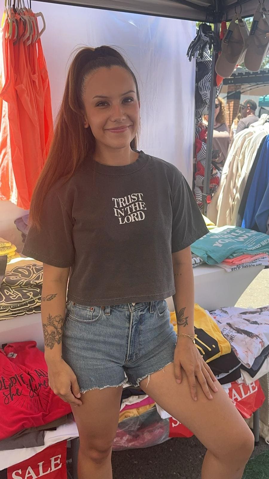 Trust In The Lord Garment Dyed Crop Top Tee