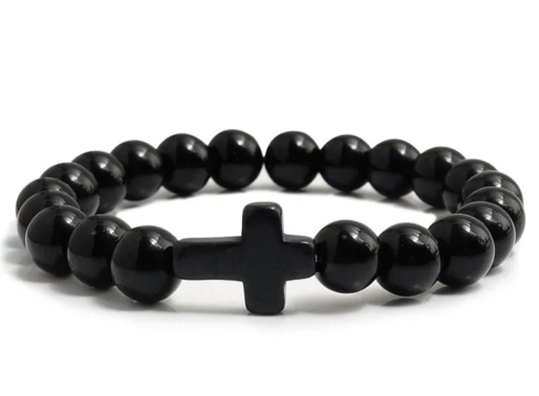 From Darkness to Light Minimalist Cross Stone Unisex Bracelet inspired by — Colossians 1:13(NIV)
