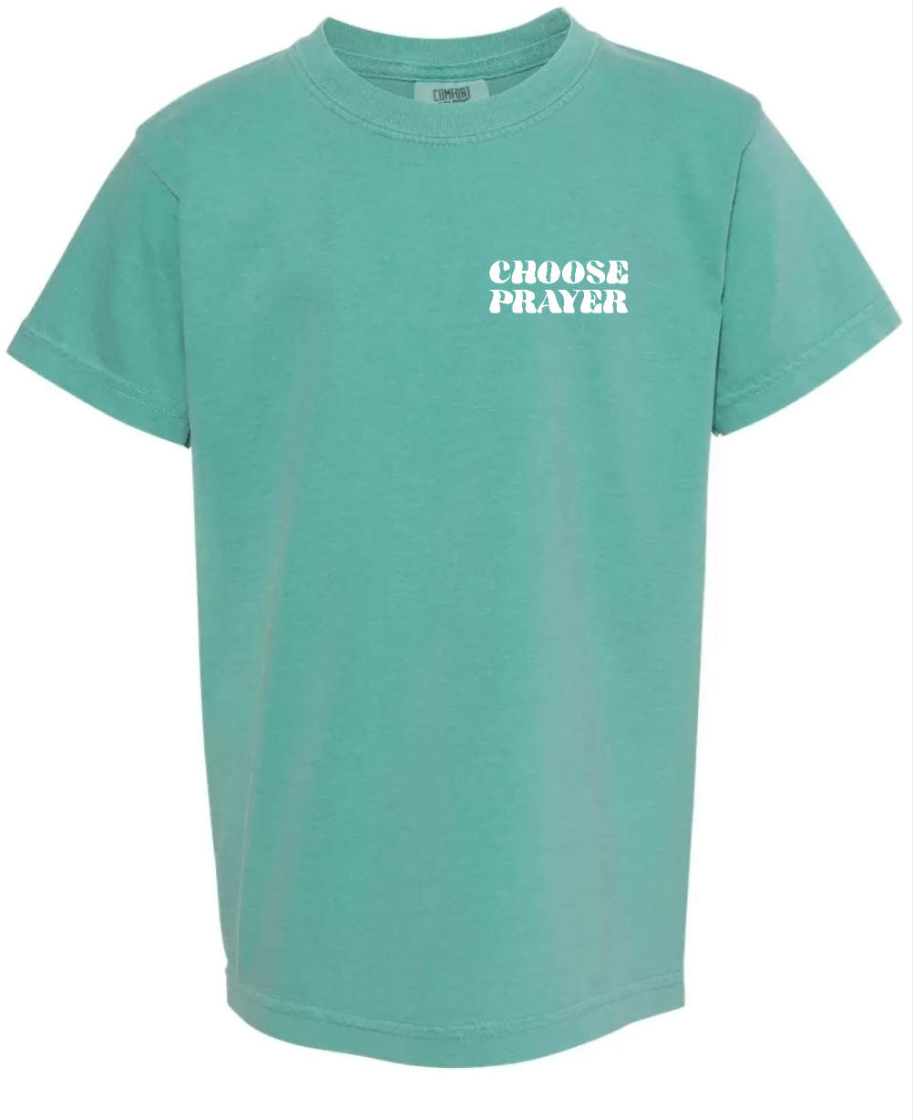 Choose Prayer Over Panic Unisex Tee ( Aqua Blue)) It Clothing Wear LLC