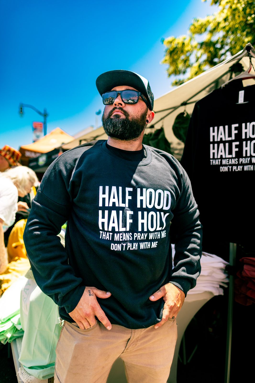 Half hood half online holy sweatshirt