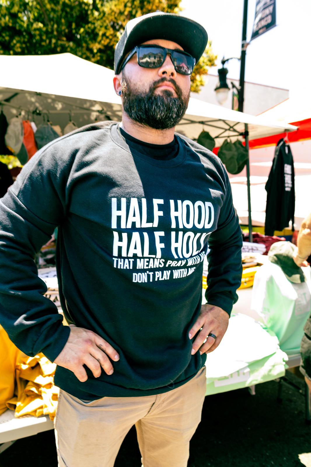 Half holy half online hood sweatshirt