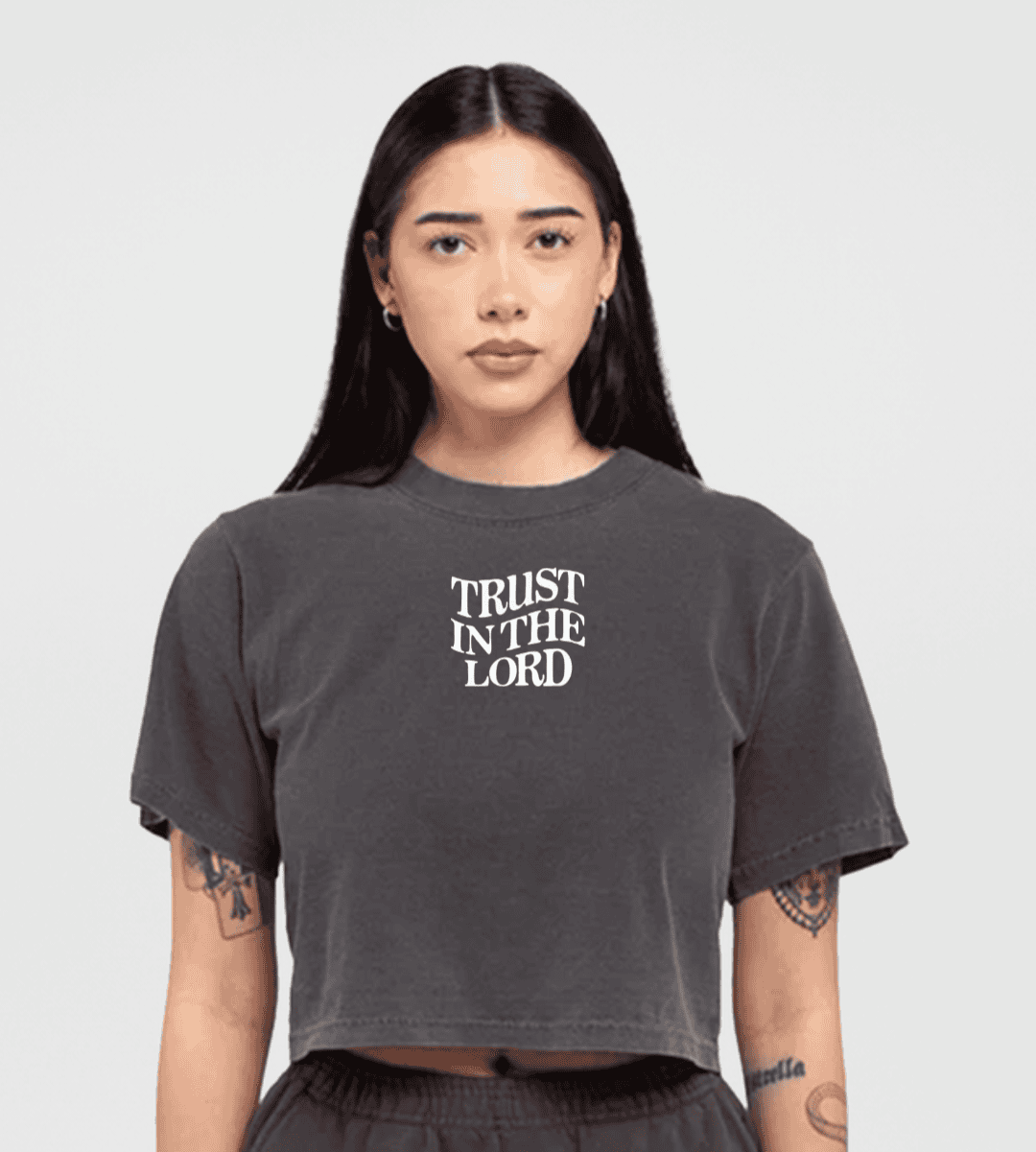 Trust In The Lord Garment Dyed Crop Top Tee