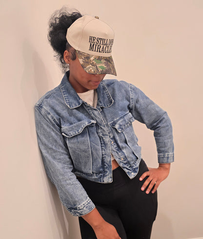 He Still Does Miracles Hat — Cream / Camo Bill