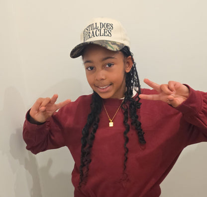 He Still Does Miracles Hat — Cream / Camo Bill