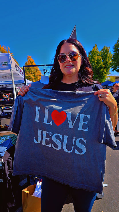 New Drop I Love Jesus Baggy/Boxy Unisex Crop Top Tee