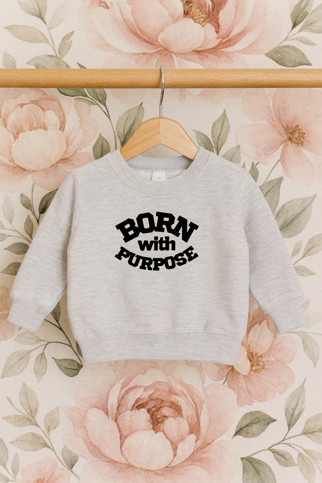 Born With Purpose – Toddler Heather Grey Sweatshirt
