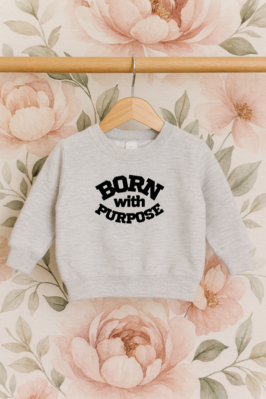 Born With Purpose – Toddler Heather Grey Sweatshirt