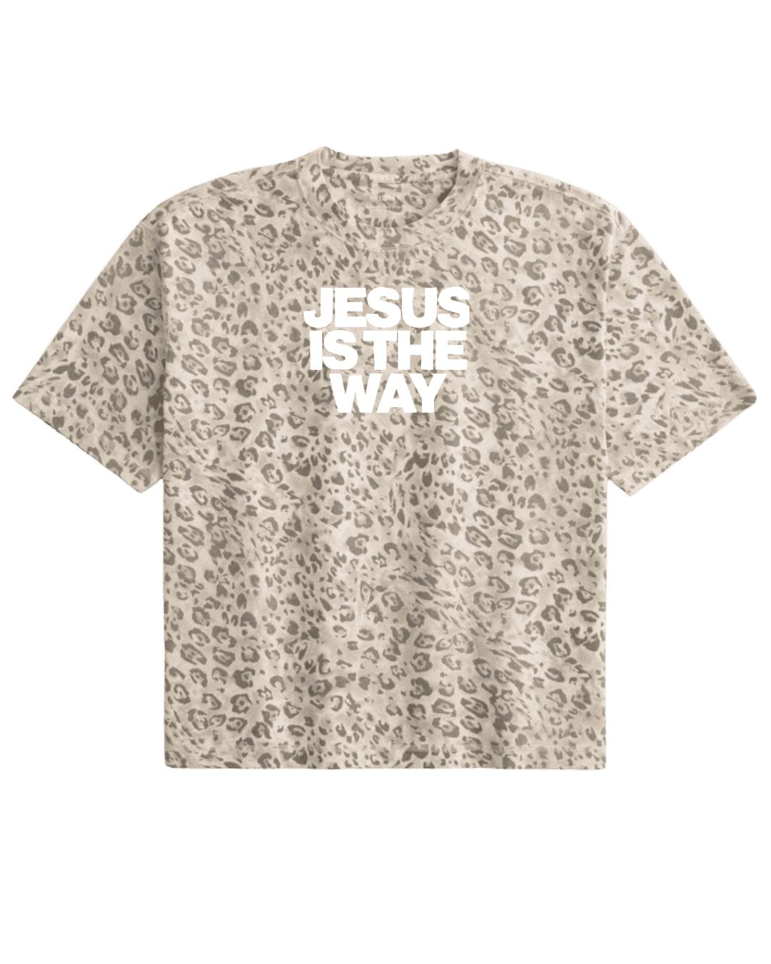 Jesus is  the way Unisex Boxy Crop Leopard 🐆 Tee