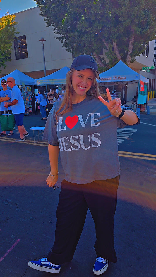 New Drop I Love Jesus Baggy/Boxy Unisex Crop Top Tee