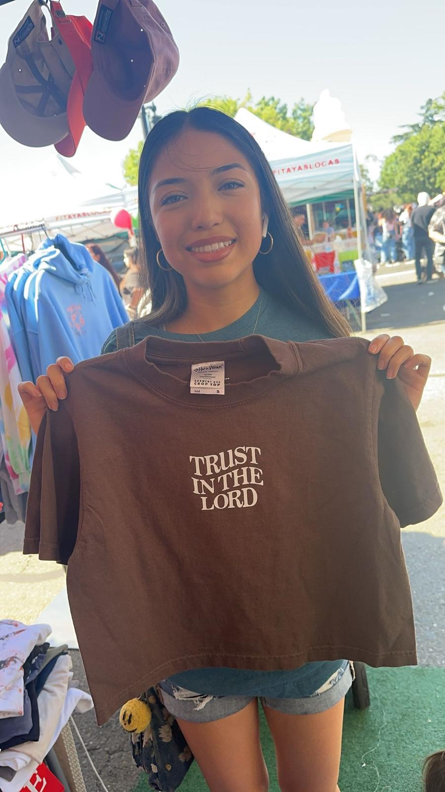 Trust In The Lord Garment Dyed Crop Top Tee
