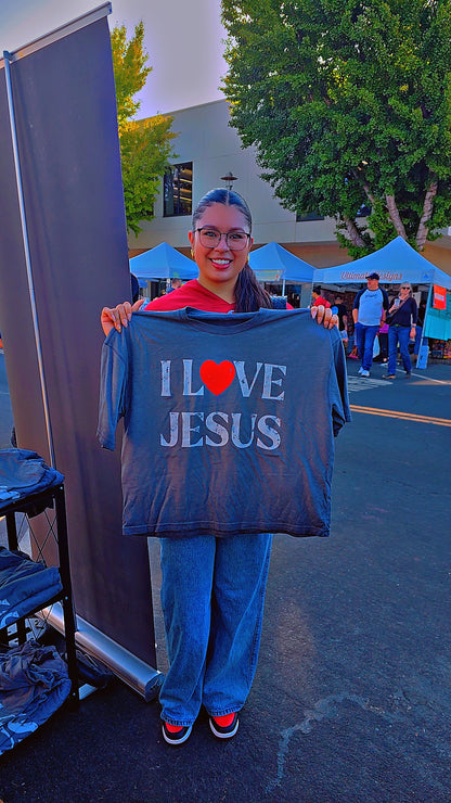 New Drop I Love Jesus Baggy/Boxy Unisex Crop Top Tee