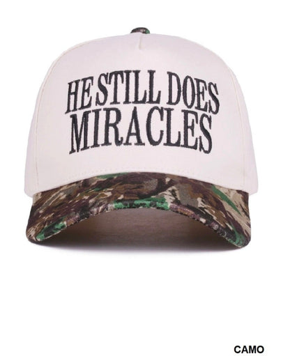 He Still Does Miracles Hat — Cream / Camo Bill