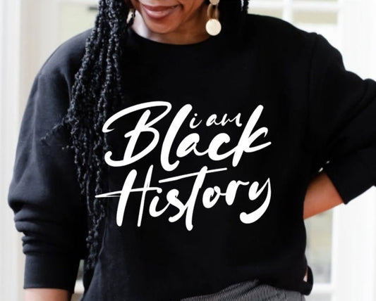I Am Black History BHM Crewneck Sweatshirt (Unisex)