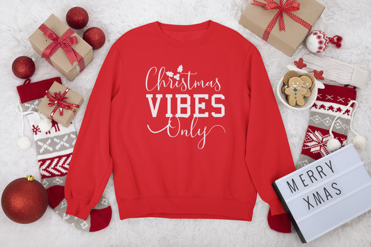 Christmas Vibes Only Holiday CREWNECK SWEATSHIRT (UNISEX)