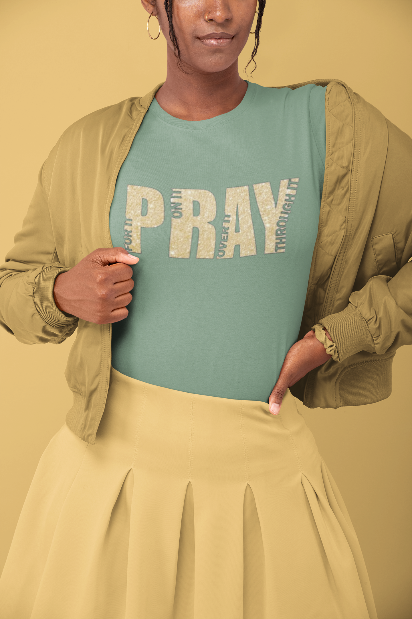 PRAY(For it, On it, Over It, Through It) Glitter Tee