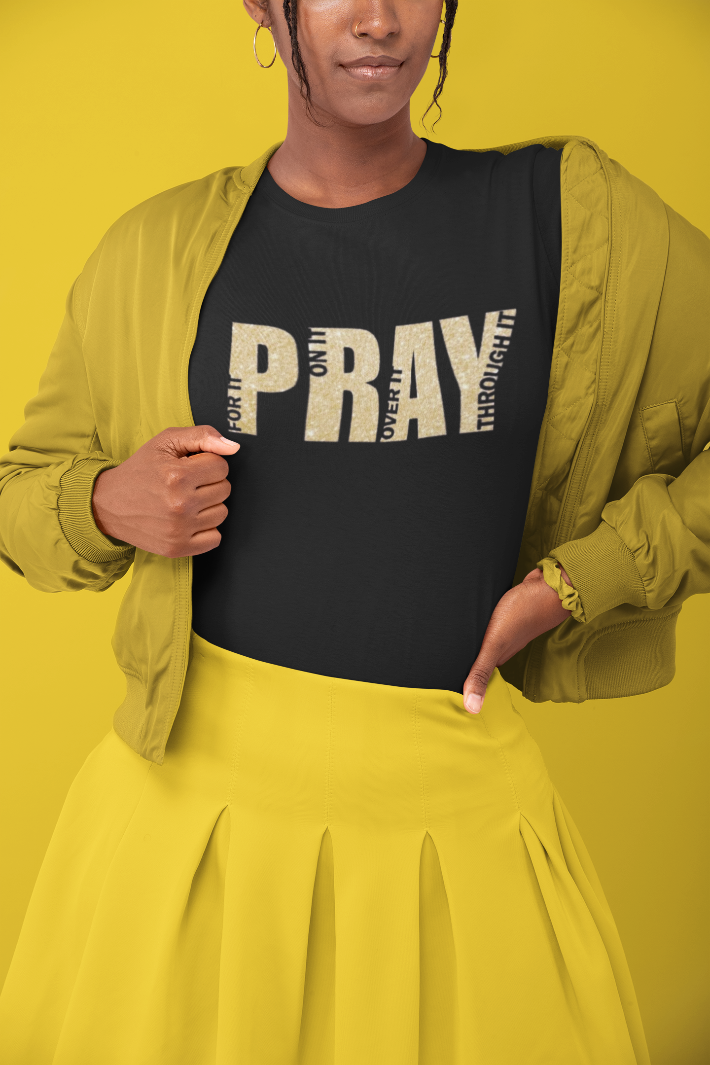 PRAY(For it, On it, Over It, Through It) Glitter Tee